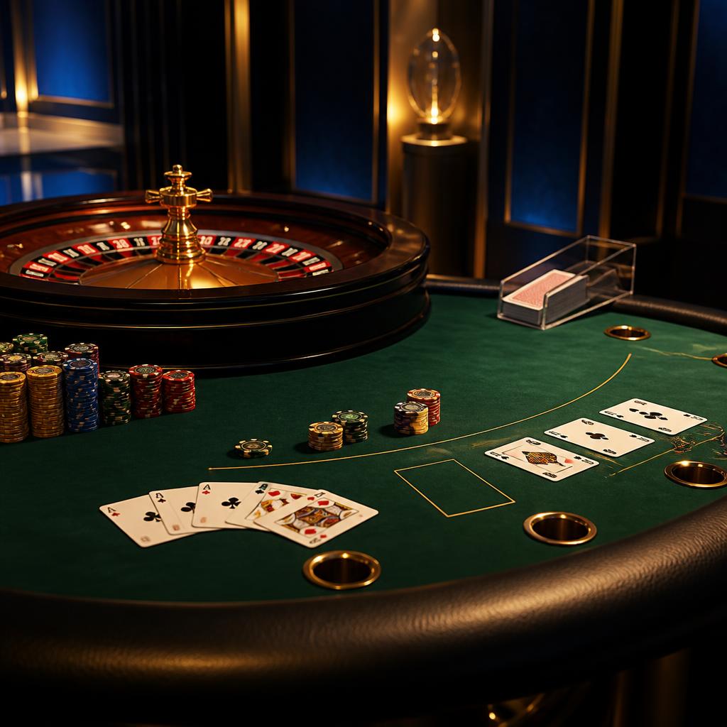 Live casinotafel met roulette, kaarten en fiches bij Wbetz Casino